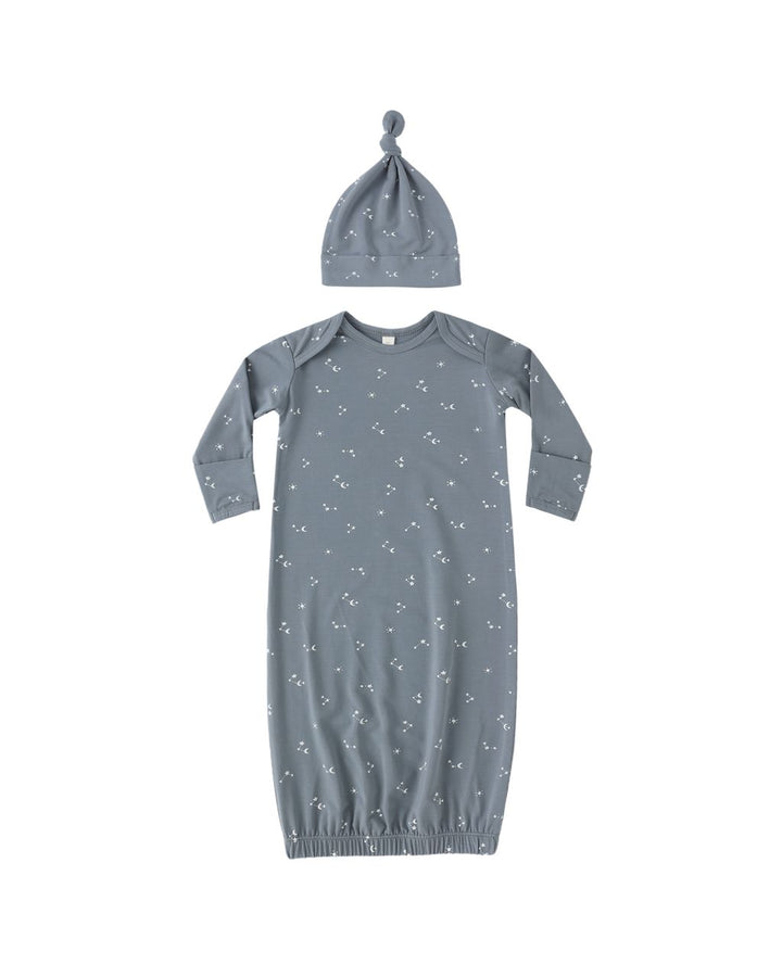 BAMBOO BABY GOWN + HAT SET || STARLIGHT