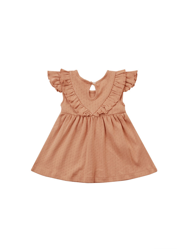 SLEEVELESS RUFFLE V DRESS || MELON