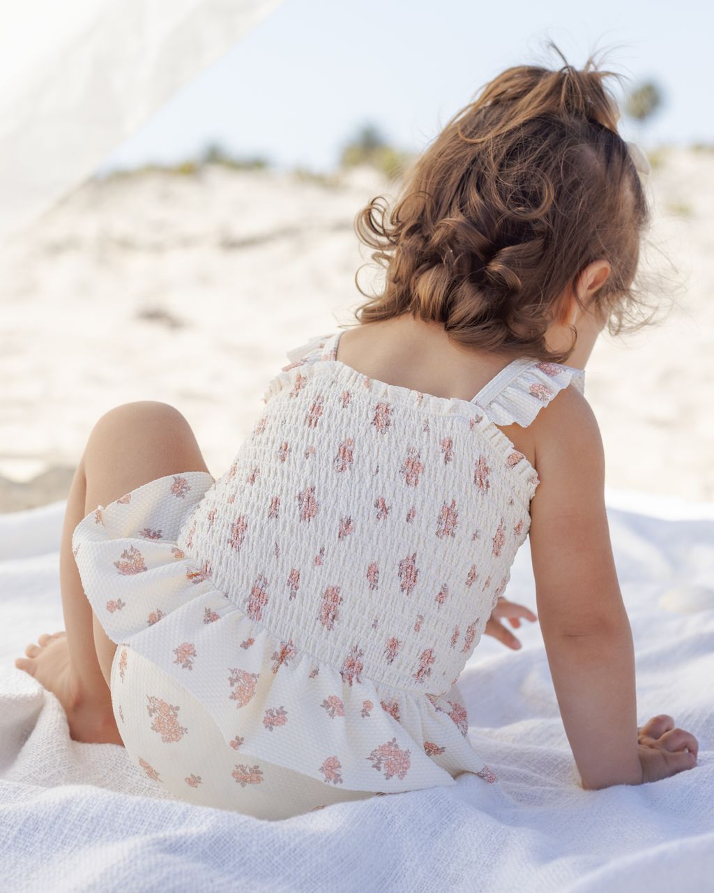 SMOCKED ONE-PIECE SWIMSUIT || GARDEN ROSE