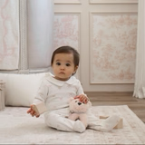 collar jumpsuit || pink bows