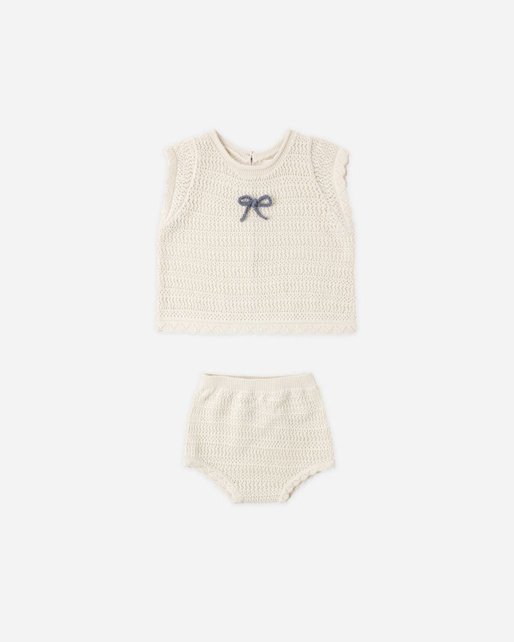 SCALLOP KNIT BABY SET || NATURAL
