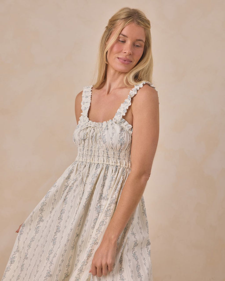 WOMEN'S JANE DRESS || FRENCH FLORAL STRIPE