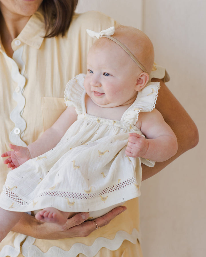 RUFFLED TANK DRESS || GEESE