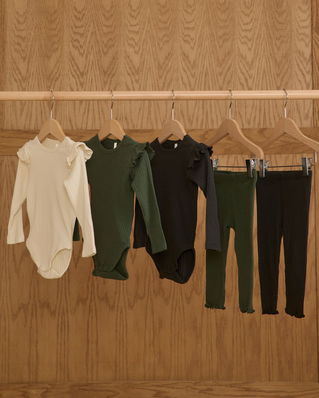 SHOULDER RUFFLE BODYSUIT || GREEN