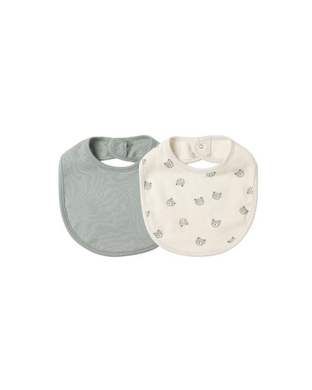 JERSEY SNAP BIB, 2 PACK || BEARS, STEEL BLUE