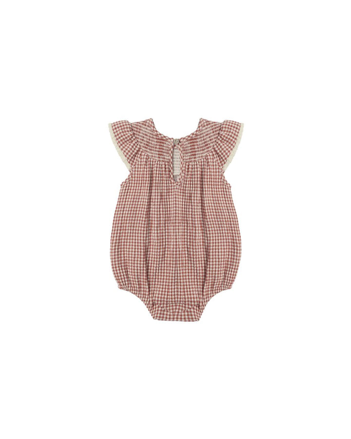 LENORE ROMPER || RED GINGHAM