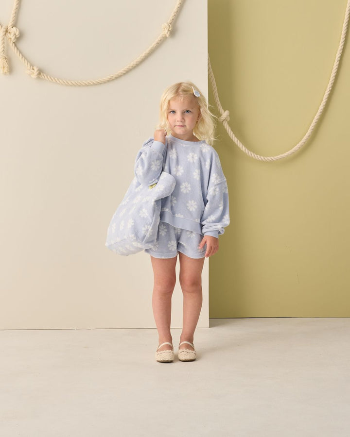 TERRY BEACH BAG | PERIWINKLE DAISY