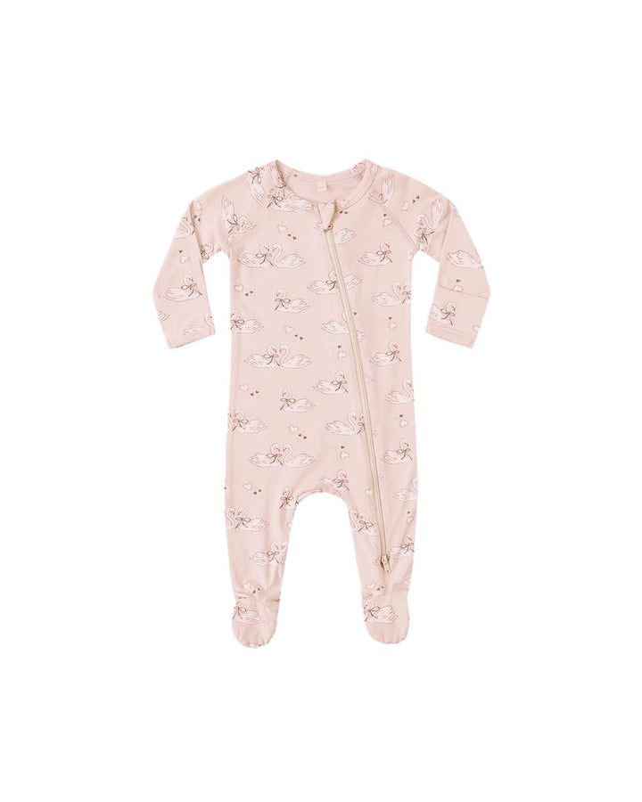 BAMBOO ZIP FOOTIE || SWANS