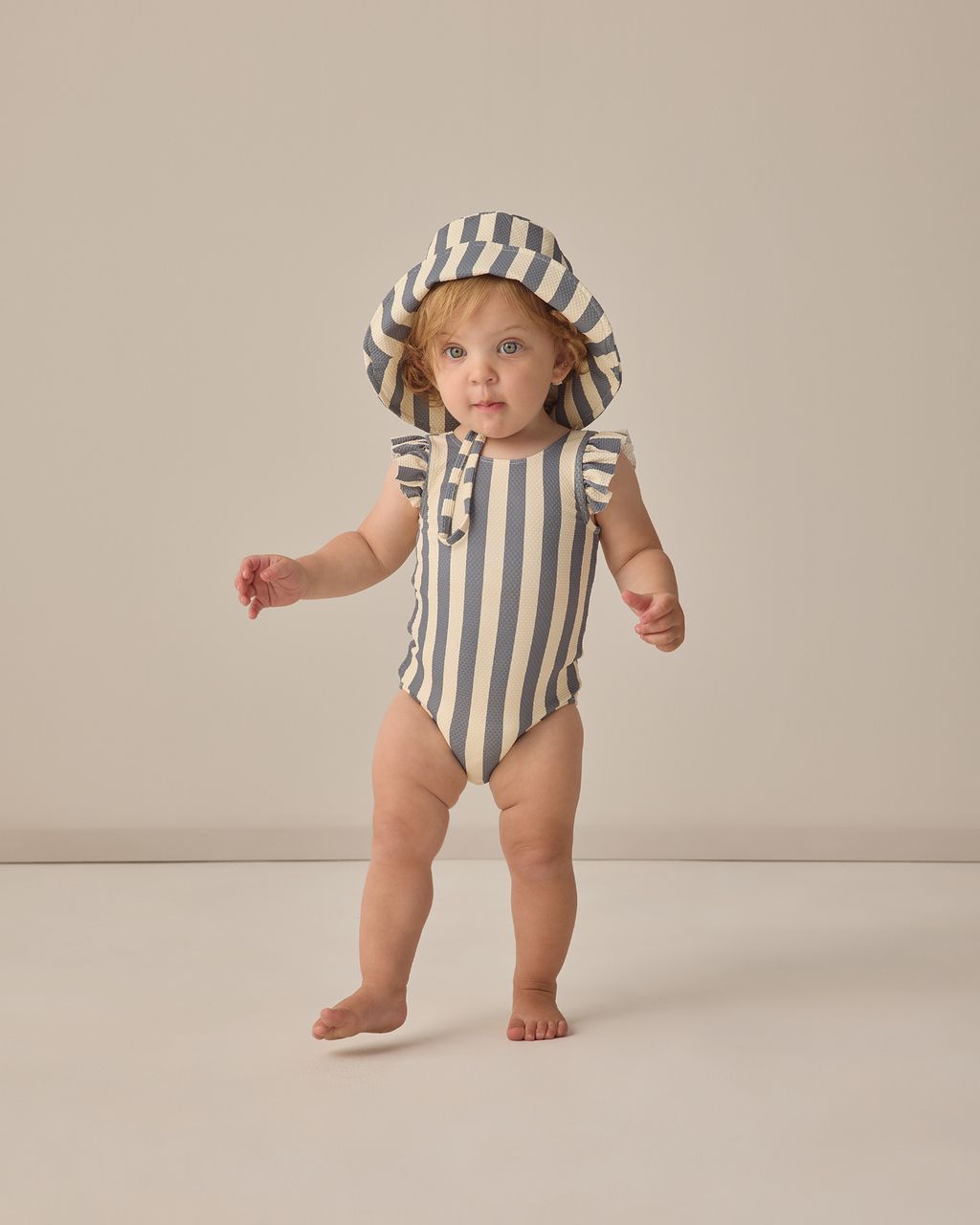 SCOOP BACK ONE-PIECE SWIMSUIT || RETRO OCEAN STRIPE