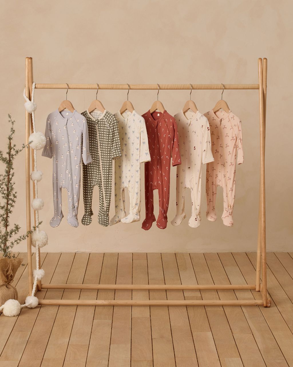 BAMBOO ZIP FOOTIE || SNOWMEN