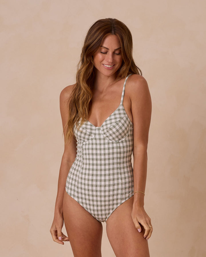 UNDERWIRE ONE-PIECE | EUCALYPTUS CHECK