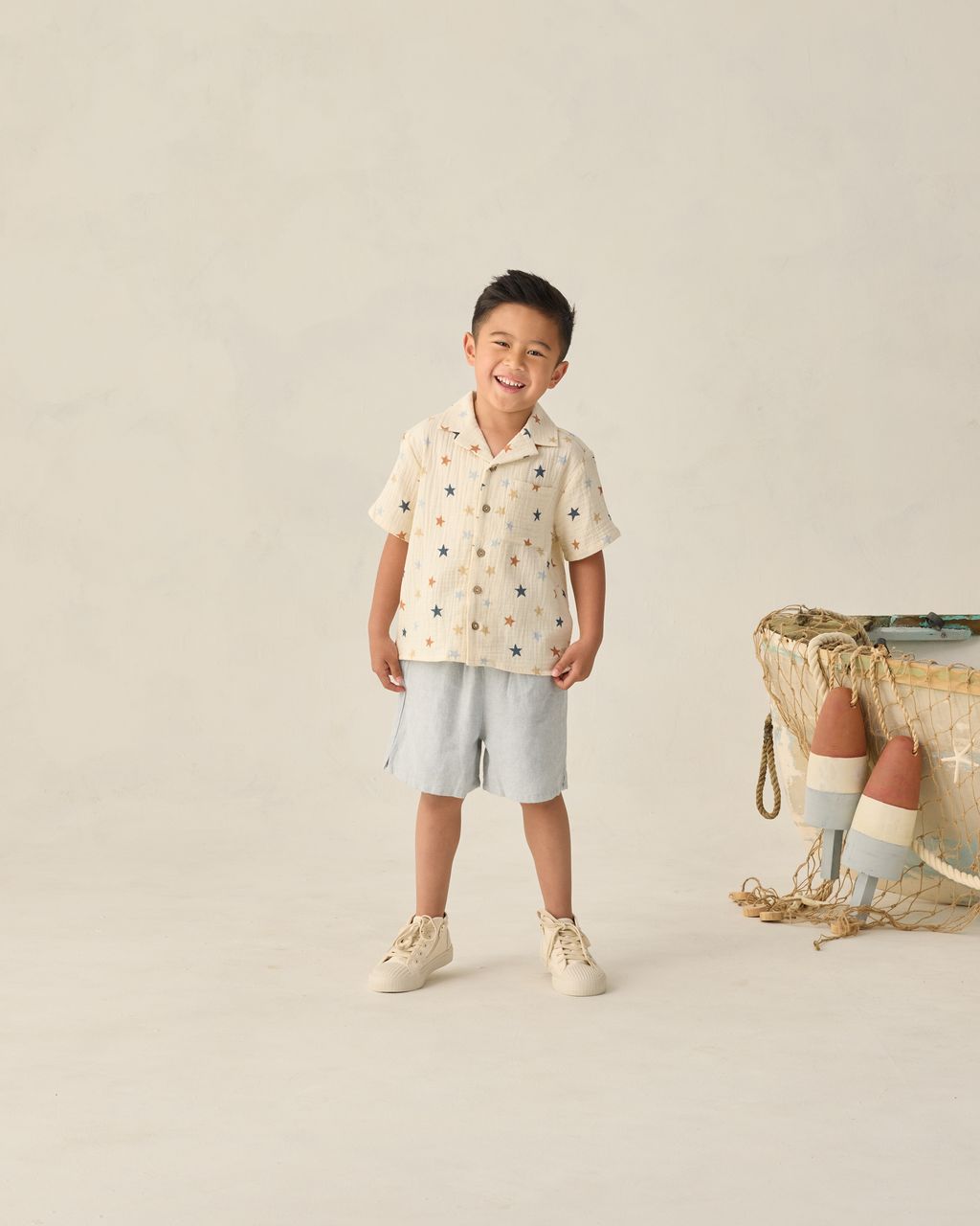 PERRY SHORT || HEATHERED LIGHT BLUE