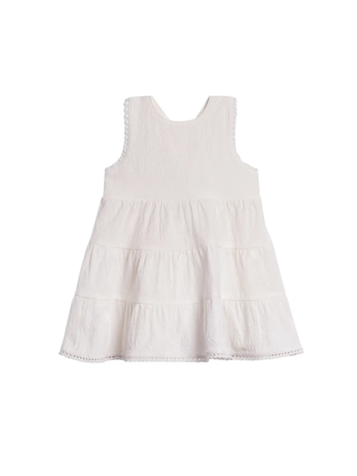 ZOEY SEERSUCKER TIERED DRESS || COCONUT