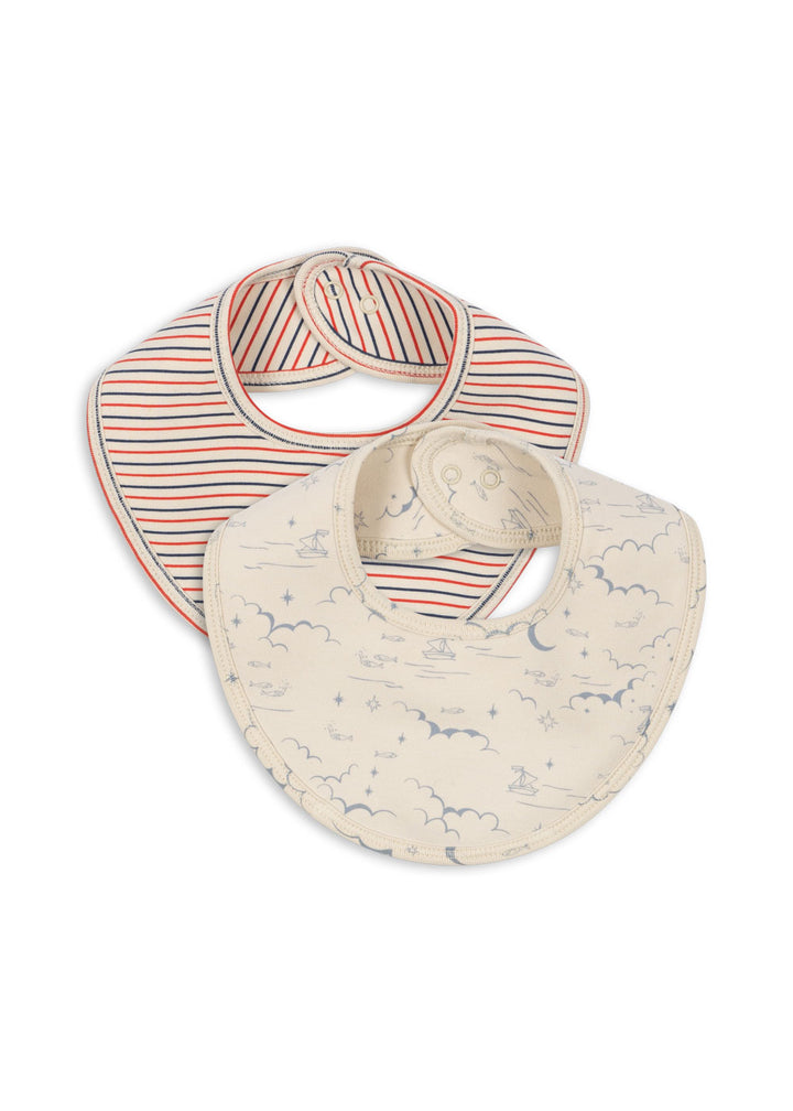 2 PACK BIBS || STRIPE TRICOLORE PETIT/CIELO MARINO