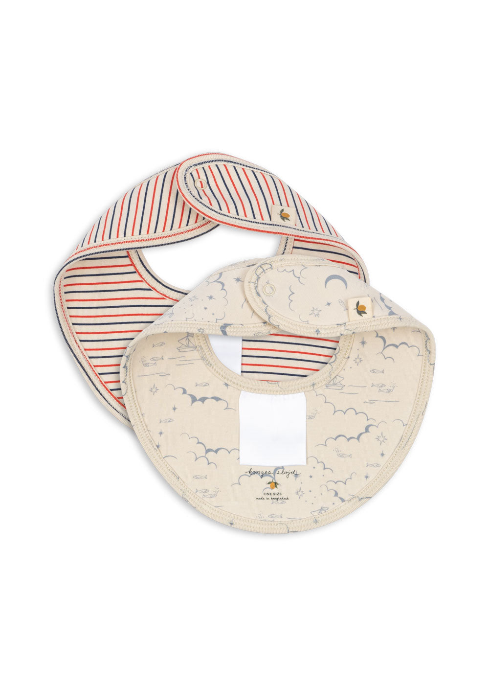 2 PACK BIBS || STRIPE TRICOLORE PETIT/CIELO MARINO