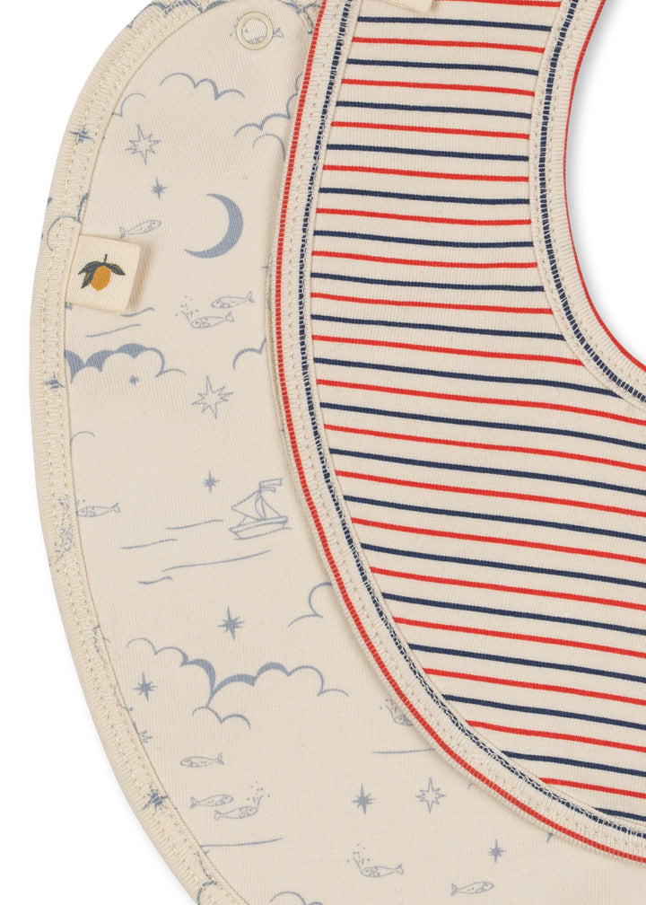 2 PACK BIBS || STRIPE TRICOLORE PETIT/CIELO MARINO