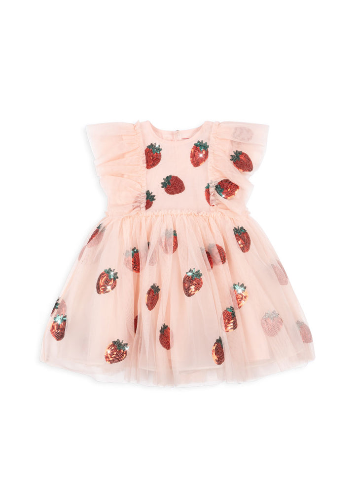 YVONNE FRILL DRESS || STRAWBERRY ROSE