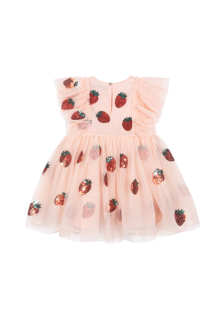 YVONNE FRILL DRESS || STRAWBERRY ROSE