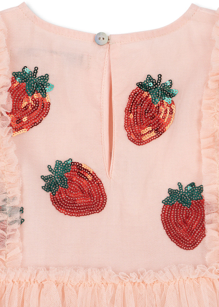 YVONNE FRILL DRESS || STRAWBERRY ROSE